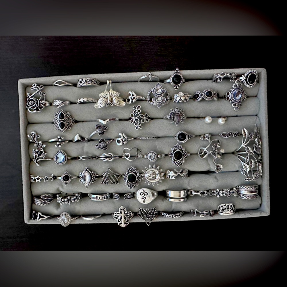 Women silvery Finger Rings Mix Style Jewelry